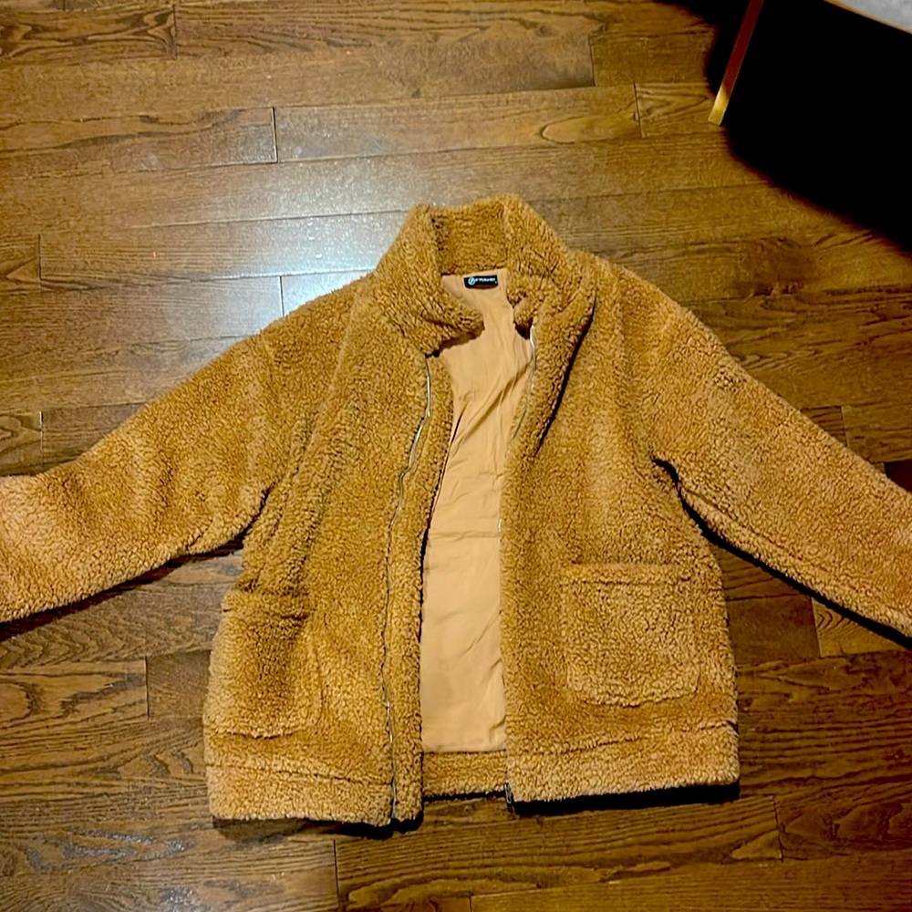 Pretty Garden zip up jacket, brown, XXL